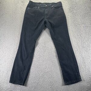 Ethanol Jeans Mens 36x32 Black Cotton Denim Straight Leg Faded Stretch Workwear